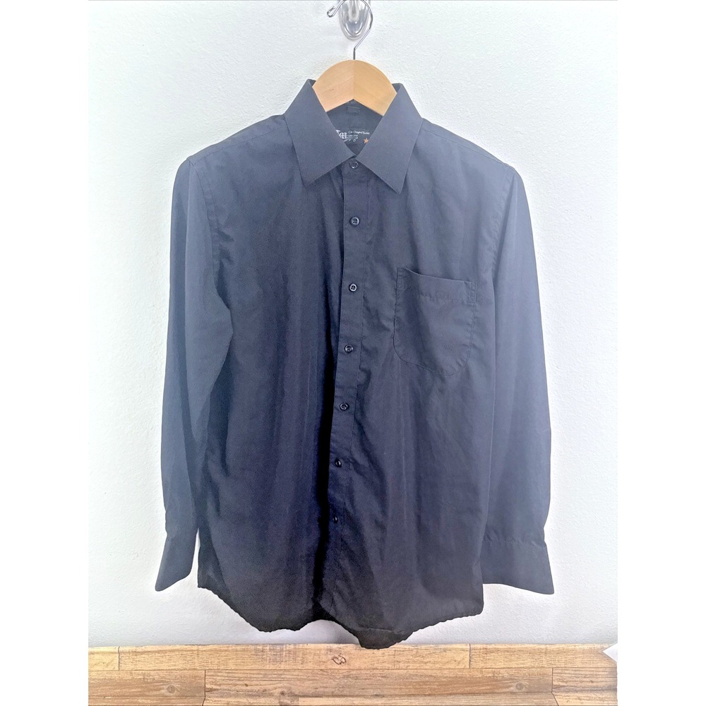 Original Label By CM Exposure Black Button Up Dress Shirt 128933 15 1/2 32/33 M